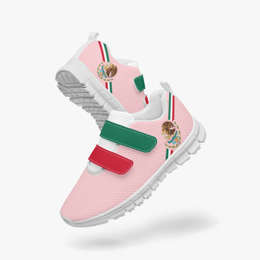 Mexico Pride Kid's Lightweight Velcro Mesh Sneaker - Pink