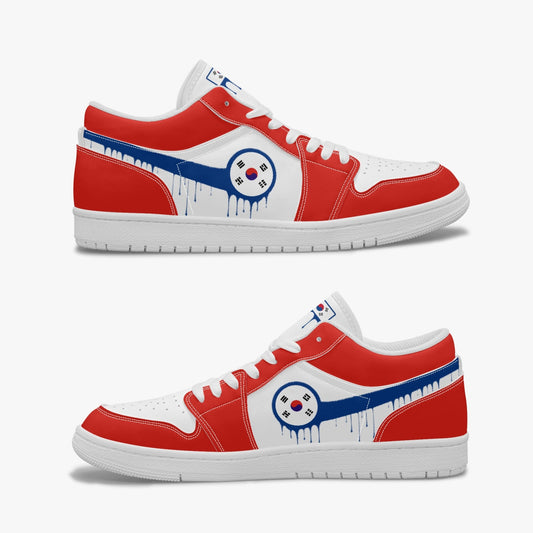 Air Korea Blue Drip / Red & White Low Tops (White Sole) - Men's & Women's