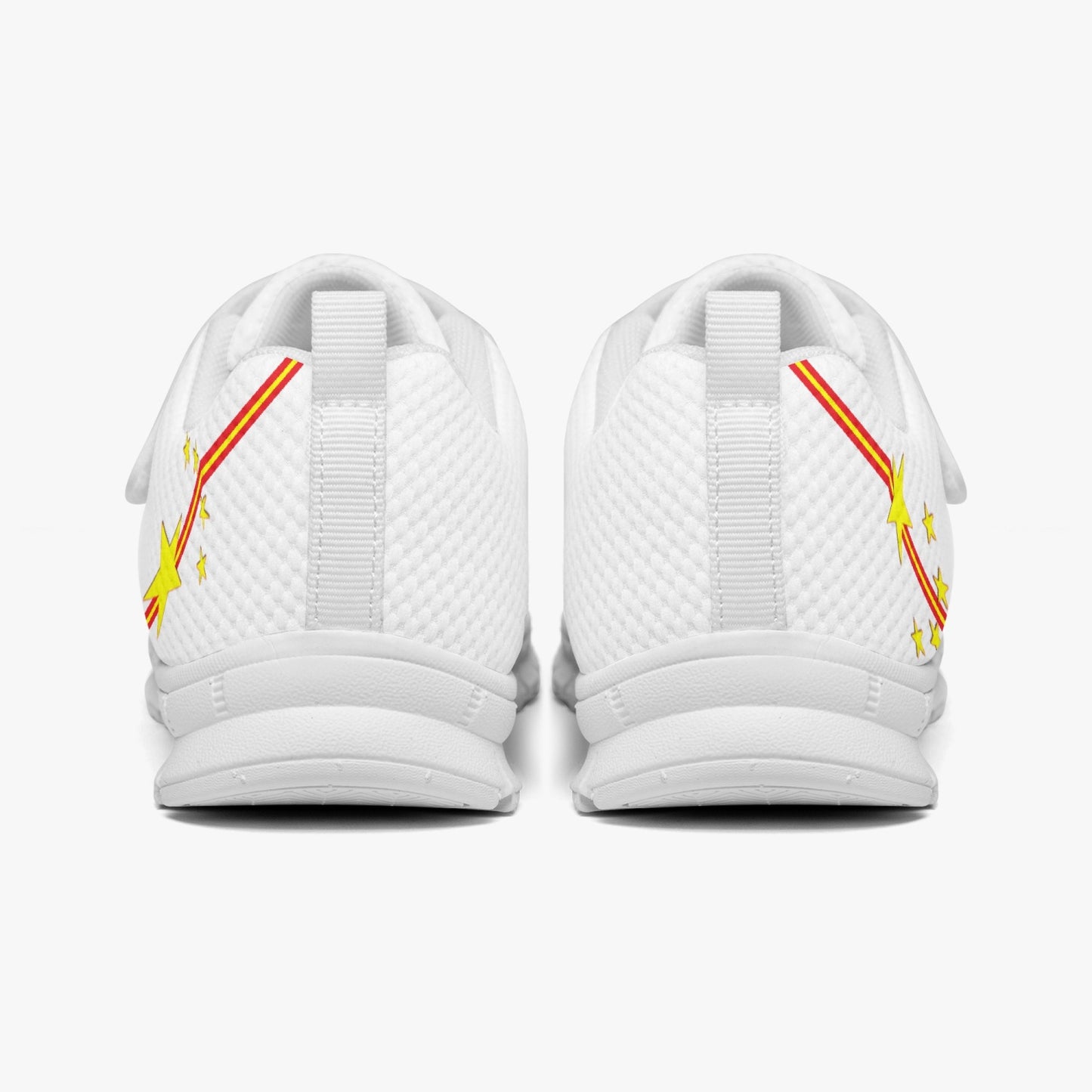 China Pride Kid's Lightweight Velcro Mesh Sneaker - White