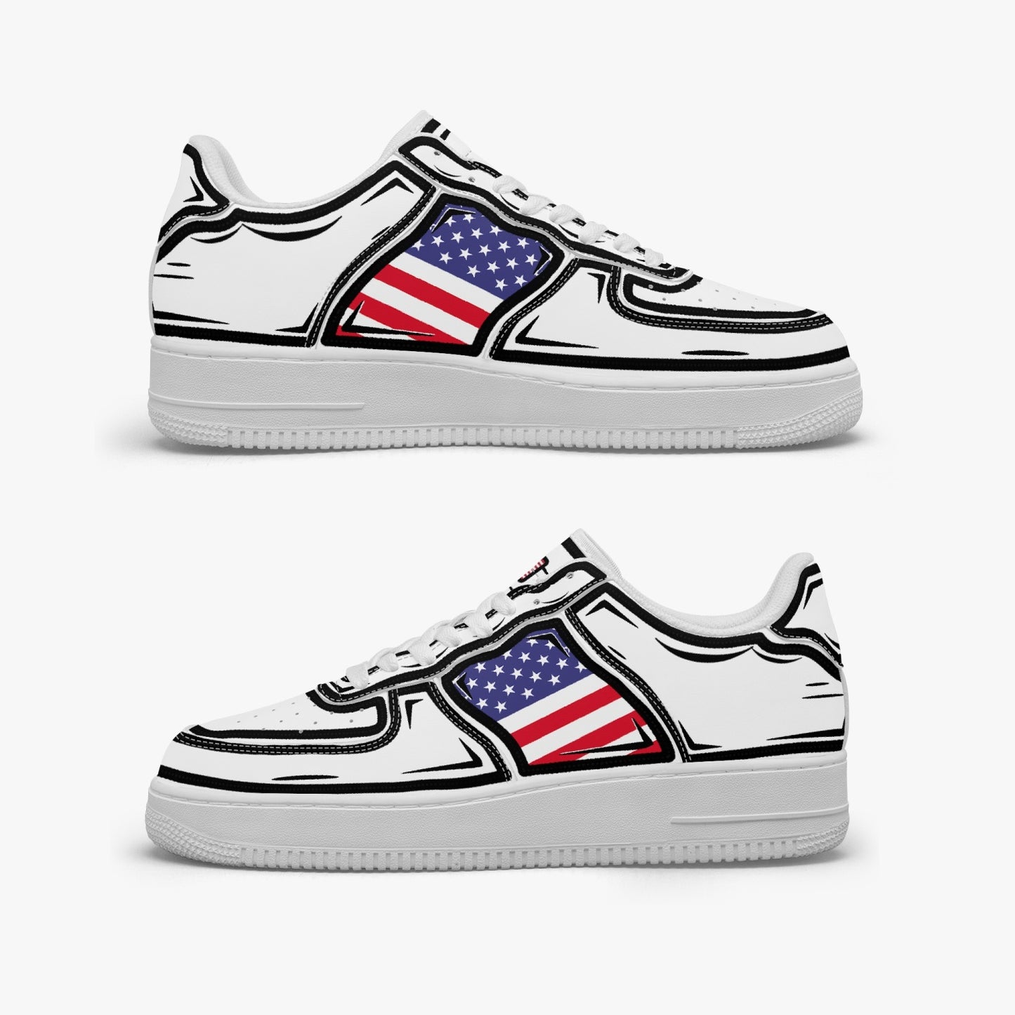 USA Cartoon Force 1 Low Tops (White) - Men's & Women's