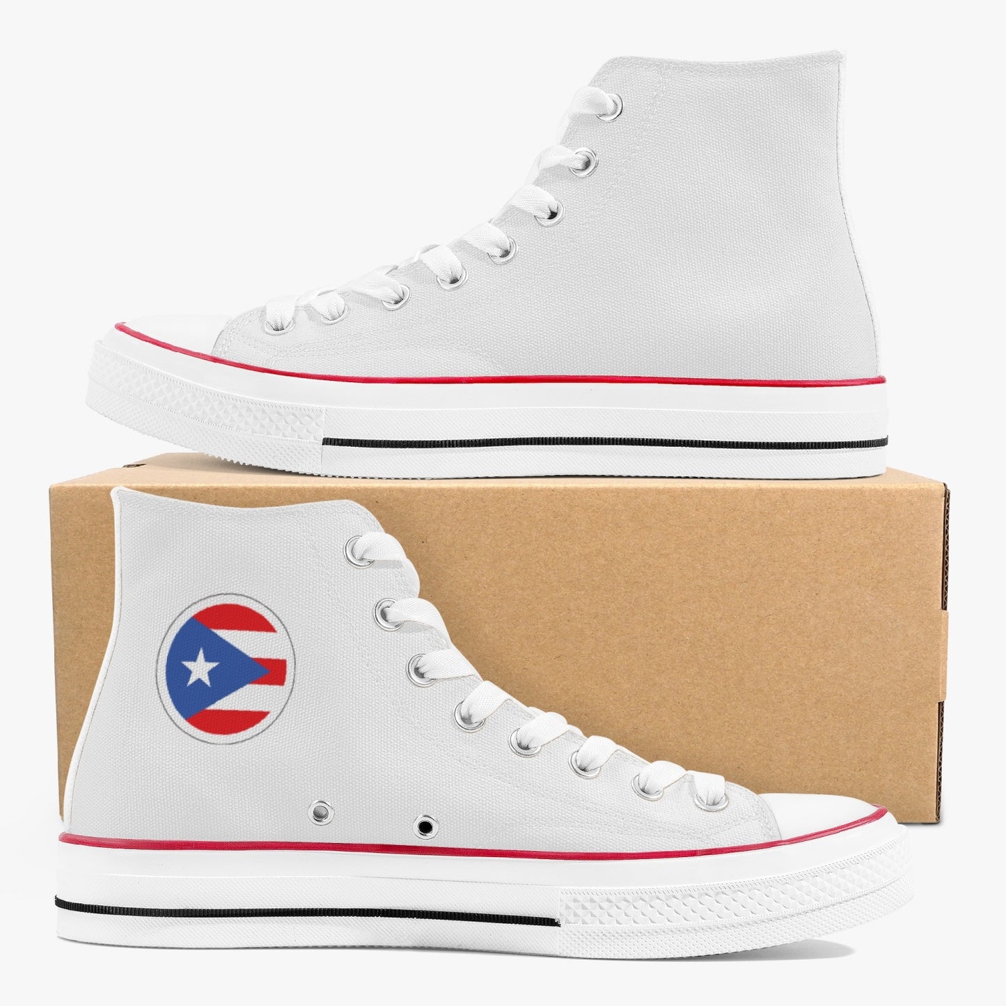 Puerto Rico Classic Canvas High Tops (White) - Men's & Women's