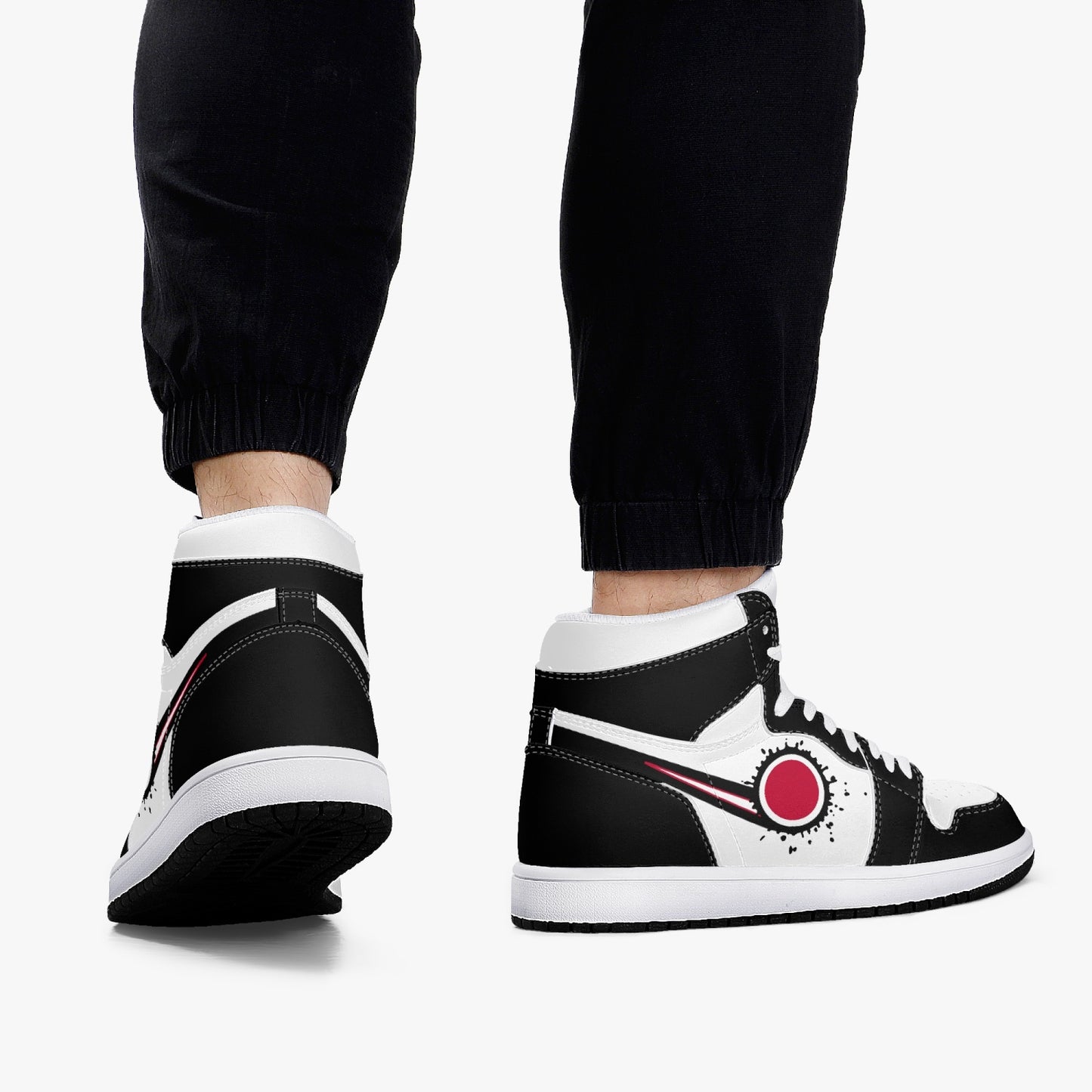 Air Japan Splattered Icon Black/White High Tops (Black Sole) - Men's & Women's