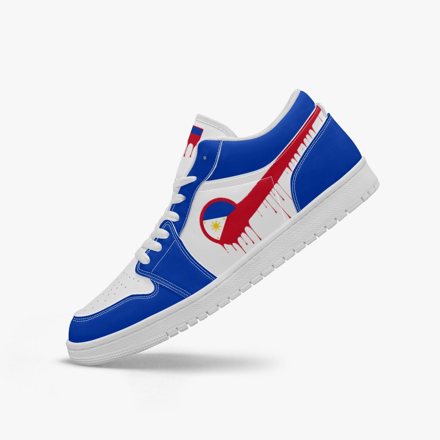 Air Philippines Red Drip / Blue & White Low Tops (White Sole) - Men's & Women's