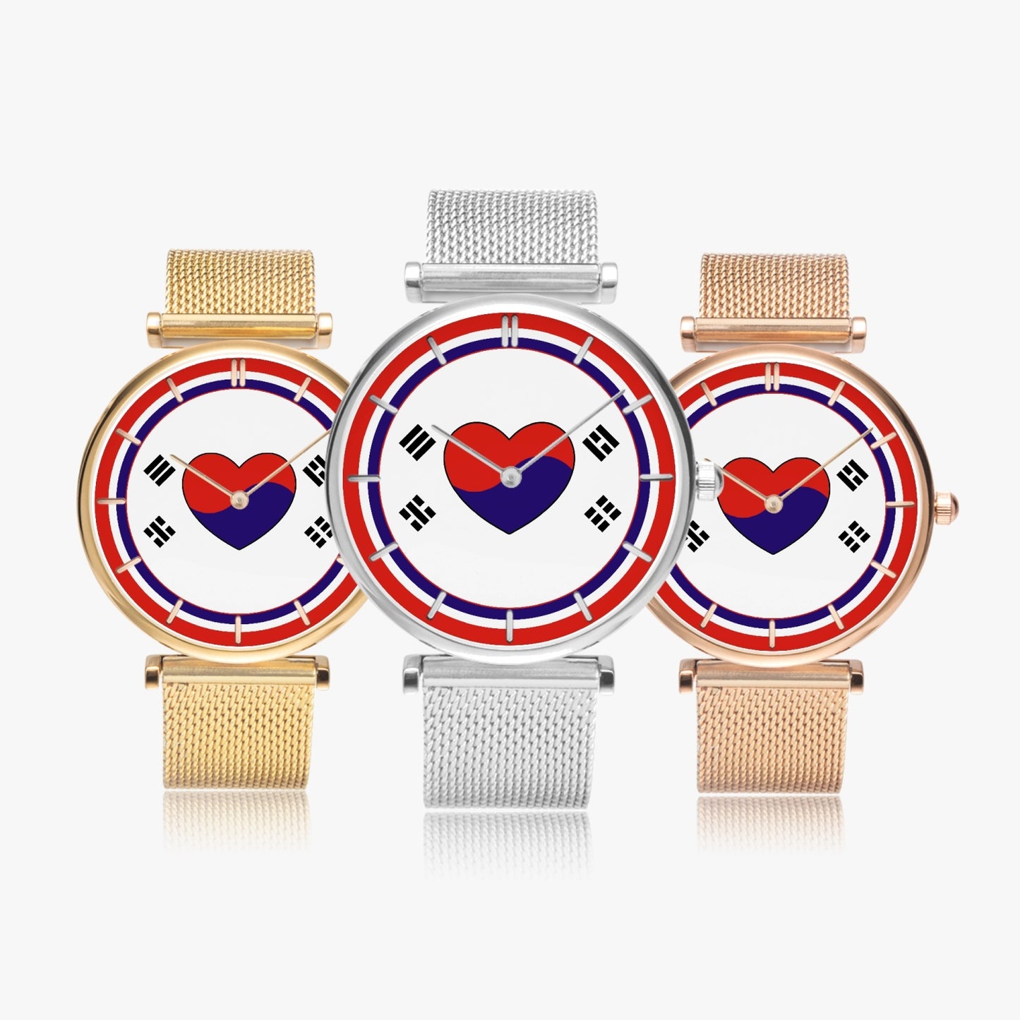 South Korea Love Ultra Thin Women's Quartz Watch - Gold / Rose Gold / Silver