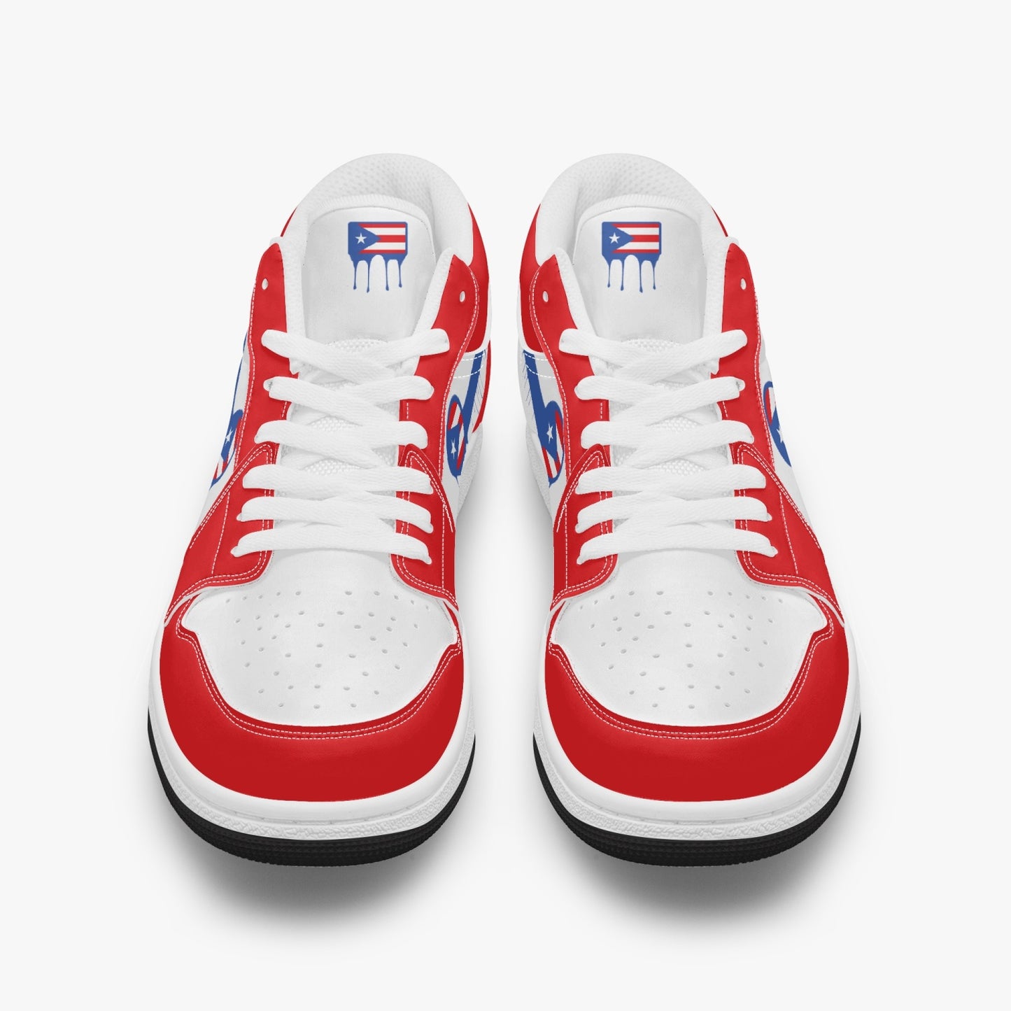 Air Puerto Rico Blue Drip / Red & White Low Tops (Black Sole) - Men's & Women's