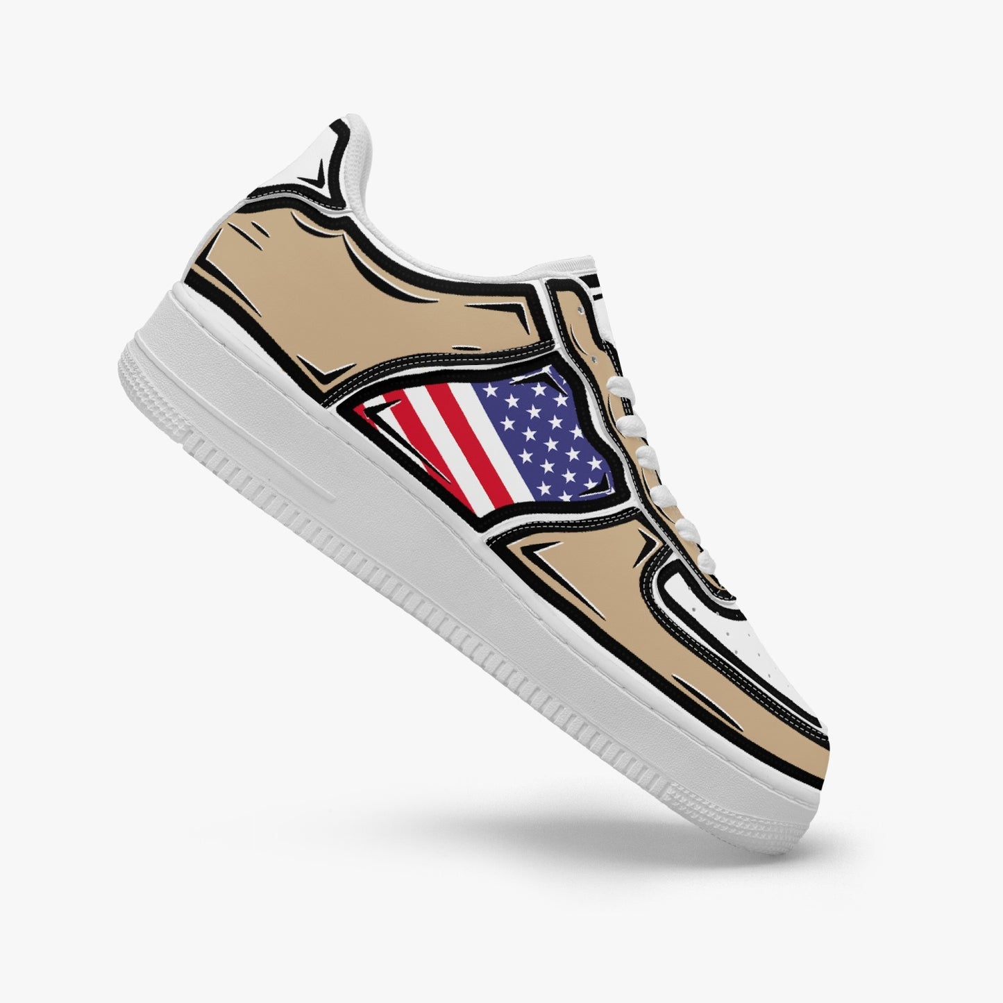USA Cartoon Force 1 Low Tops (Tan) - Men's & Women's