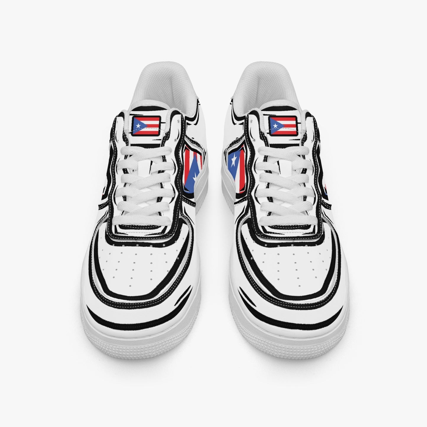 Puerto Rico Cartoon Force 1 Low Tops (White) - Men's & Women's