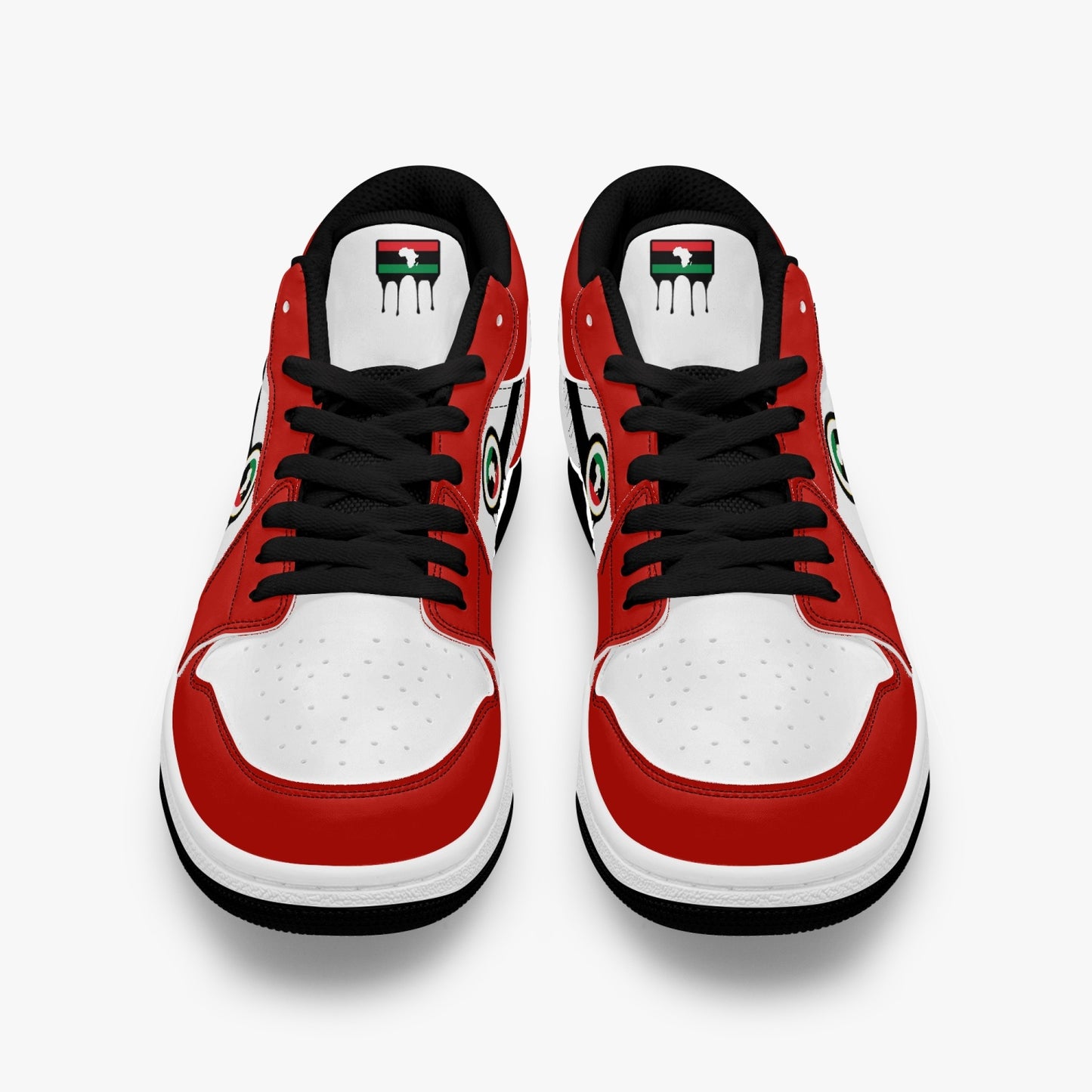 Air Africa Black Drip / Red & White Low Tops (Black Sole) - Men's & Women's