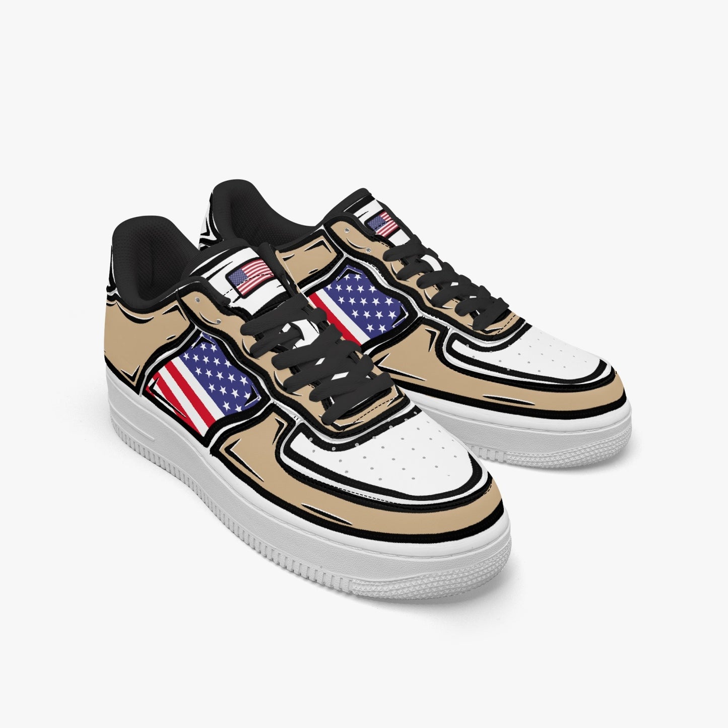 USA Cartoon Force 1 Low Tops (Tan) - Men's & Women's