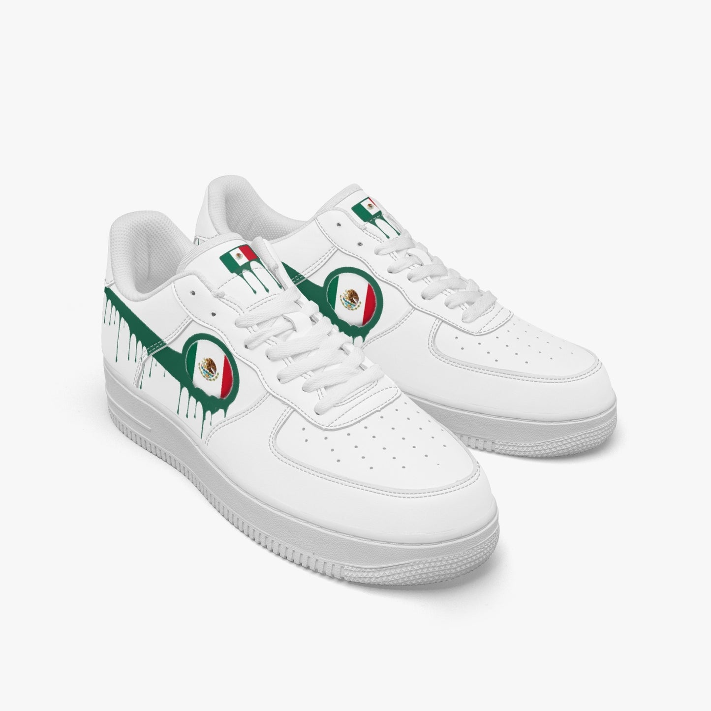 Mexico Green Drip R-Force 1 Low Tops (White) - Men's & Women's