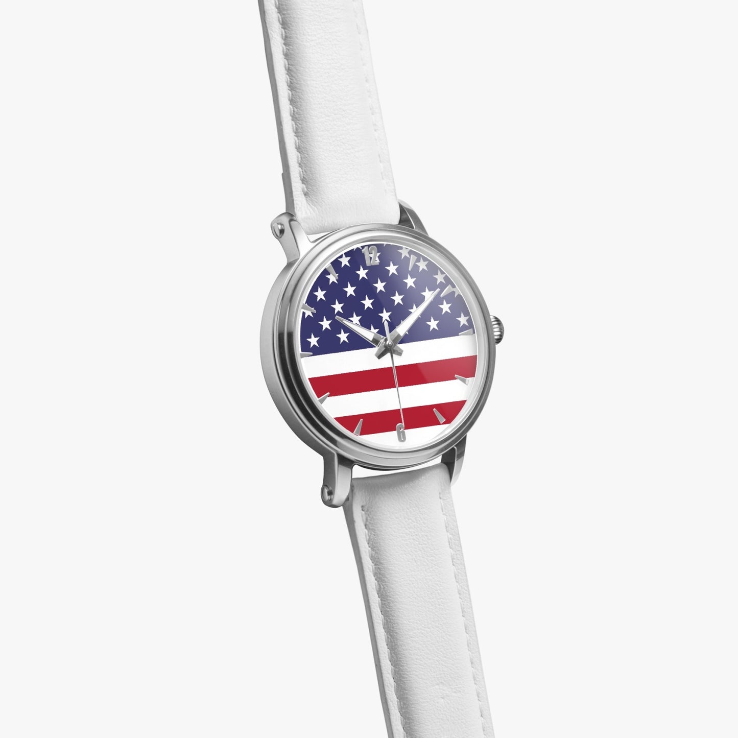 American Pride Premium Leather Men's Watch - Silver / Rose Gold / Black