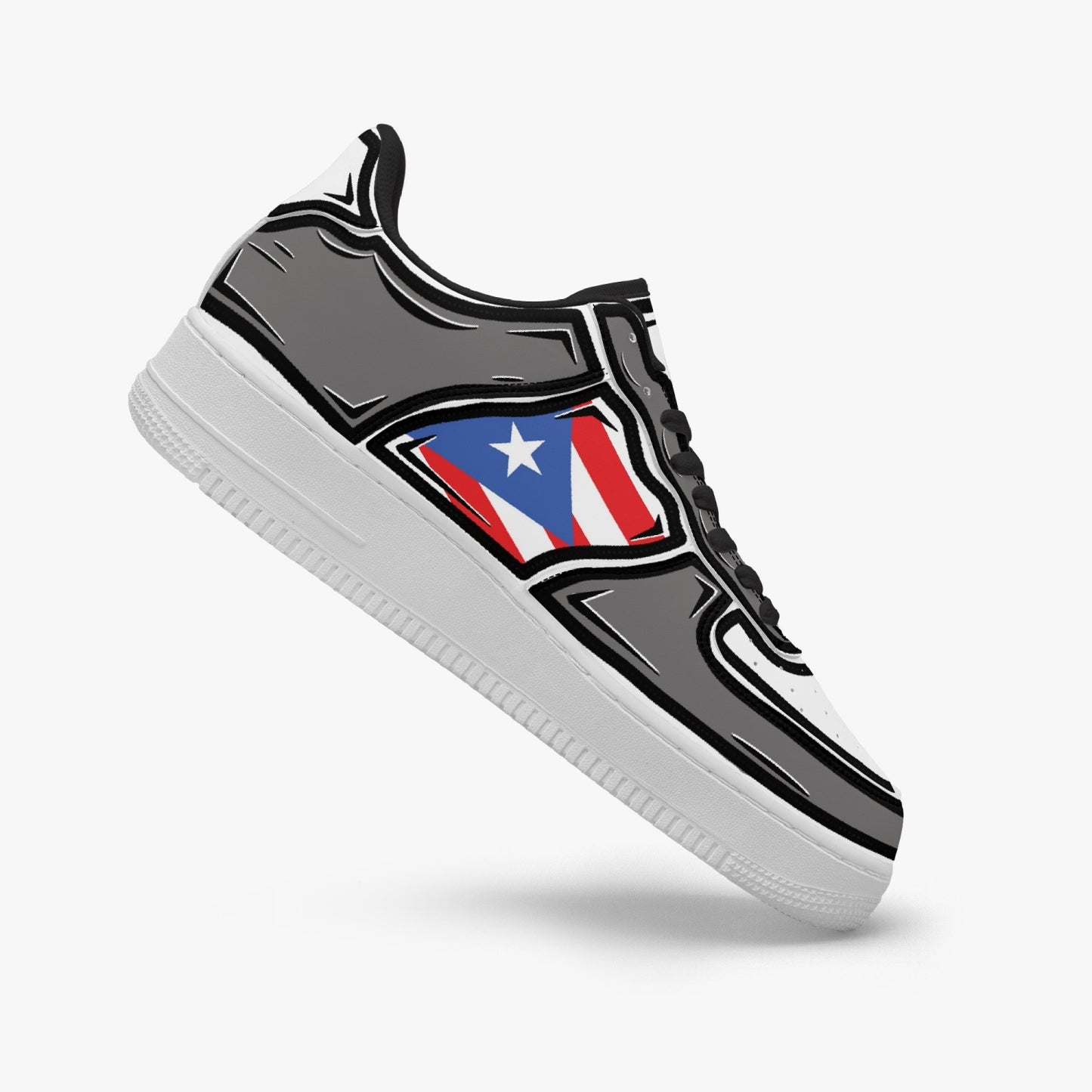 Puerto Rico Cartoon Force 1 Low Tops (Gray) - Men's & Women's
