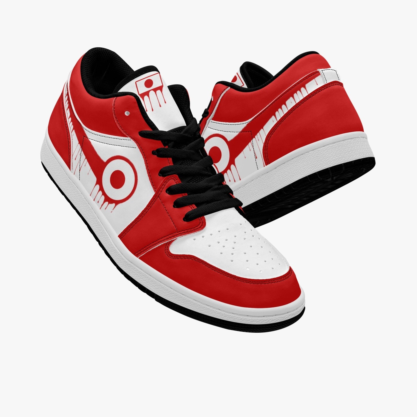 Air Japan Red Drip / Red & White Low Tops (Black Sole) - Men's & Women's