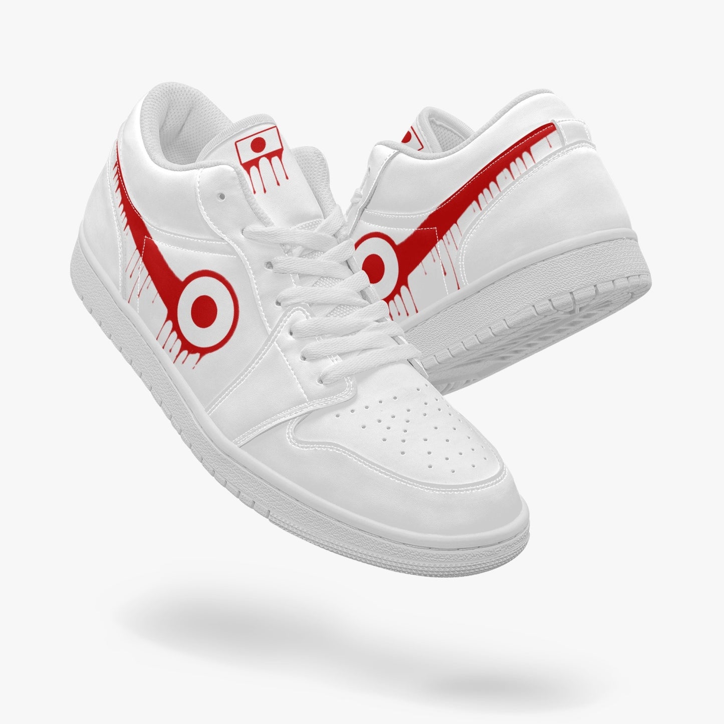 Air Japan Red Drip / White Low Tops (White Sole) - Men's & Women's