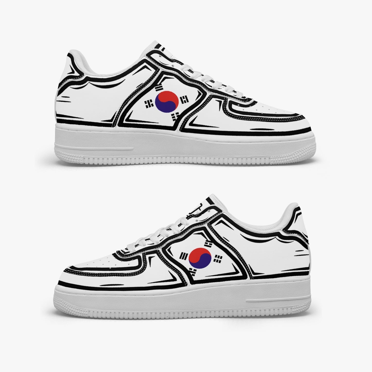 South Korea Cartoon Force 1 Low Tops (White) - Men's & Women's