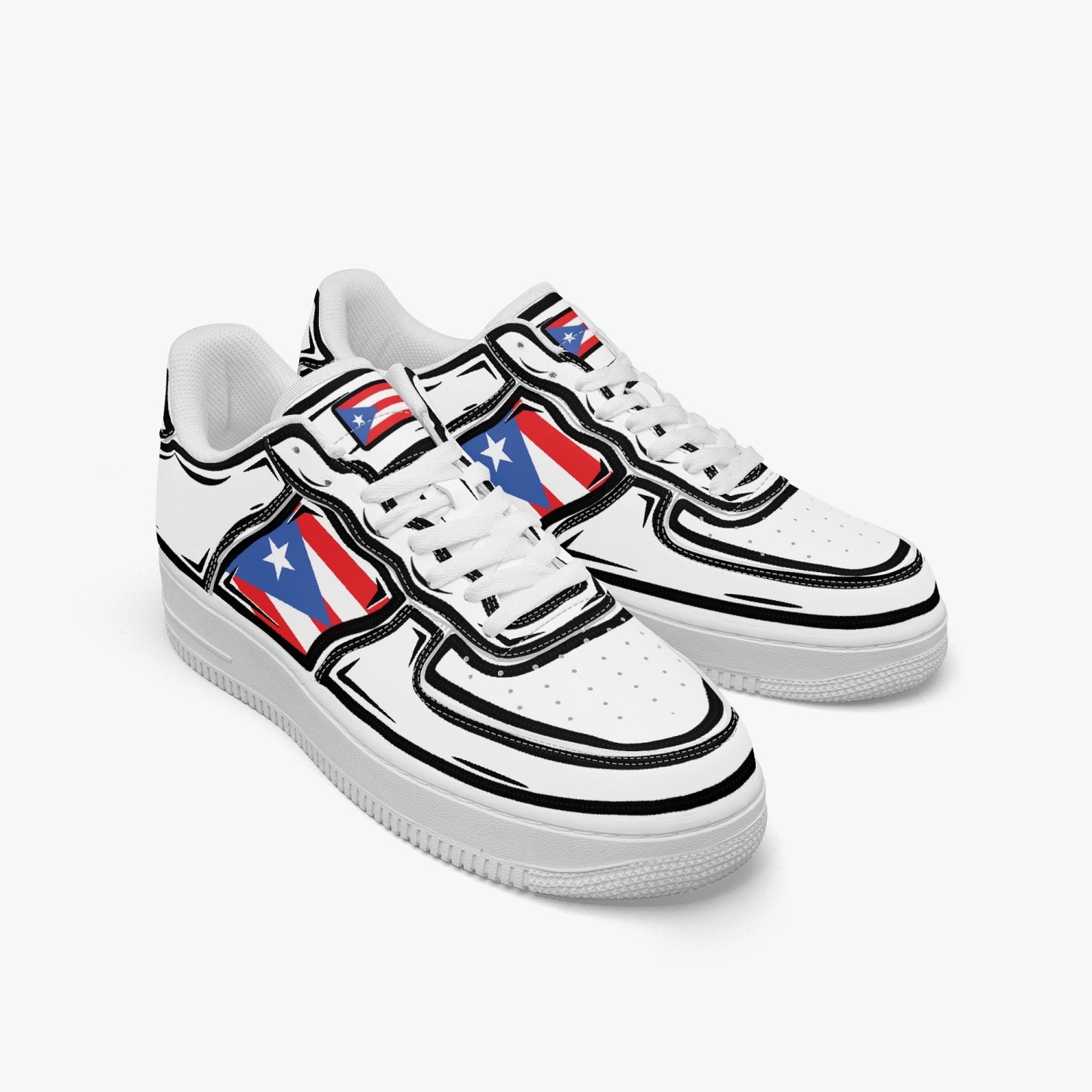 Puerto Rico Cartoon Force 1 Low Tops (White) - Men's & Women's