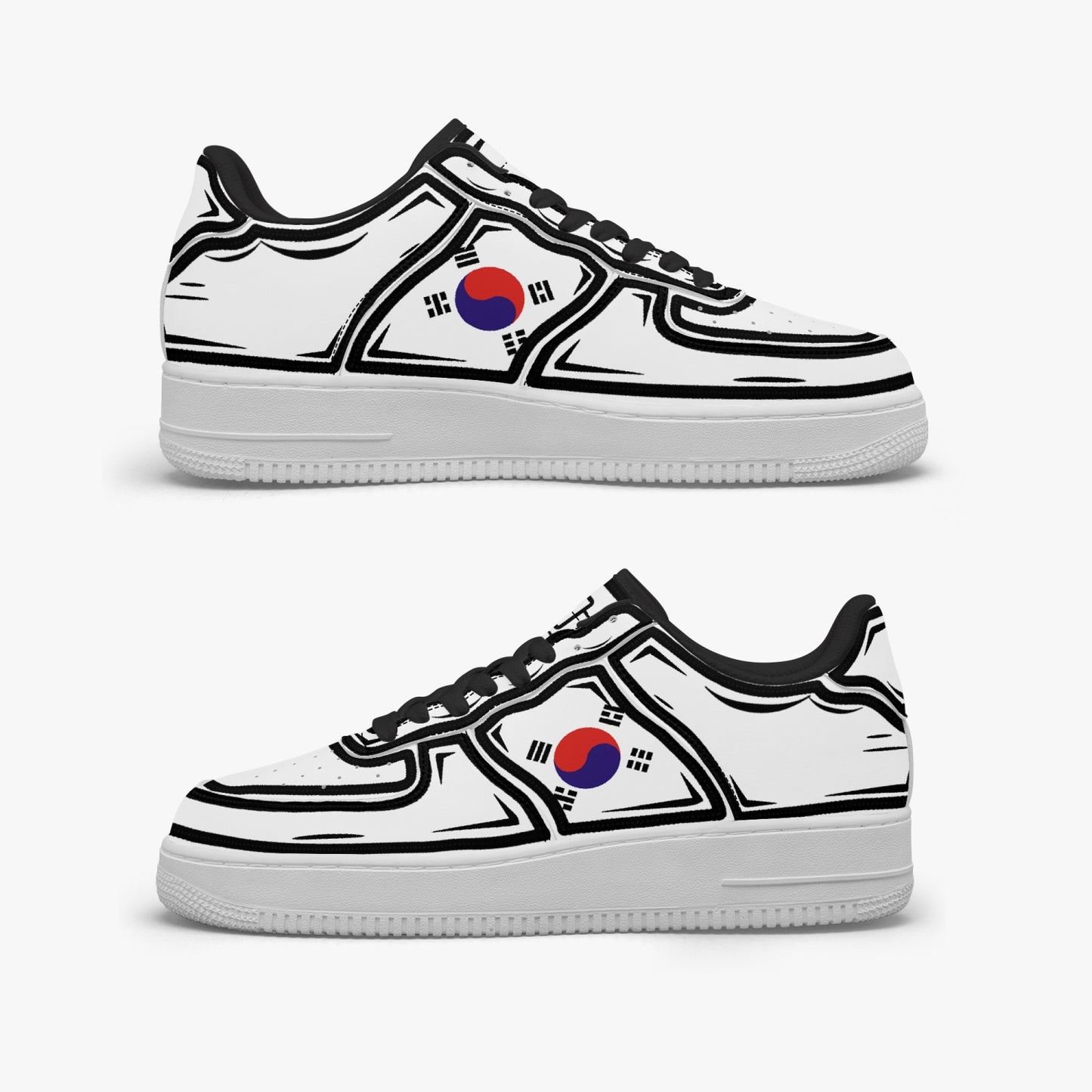 South Korea Cartoon Force 1 Low Tops (White) - Men's & Women's