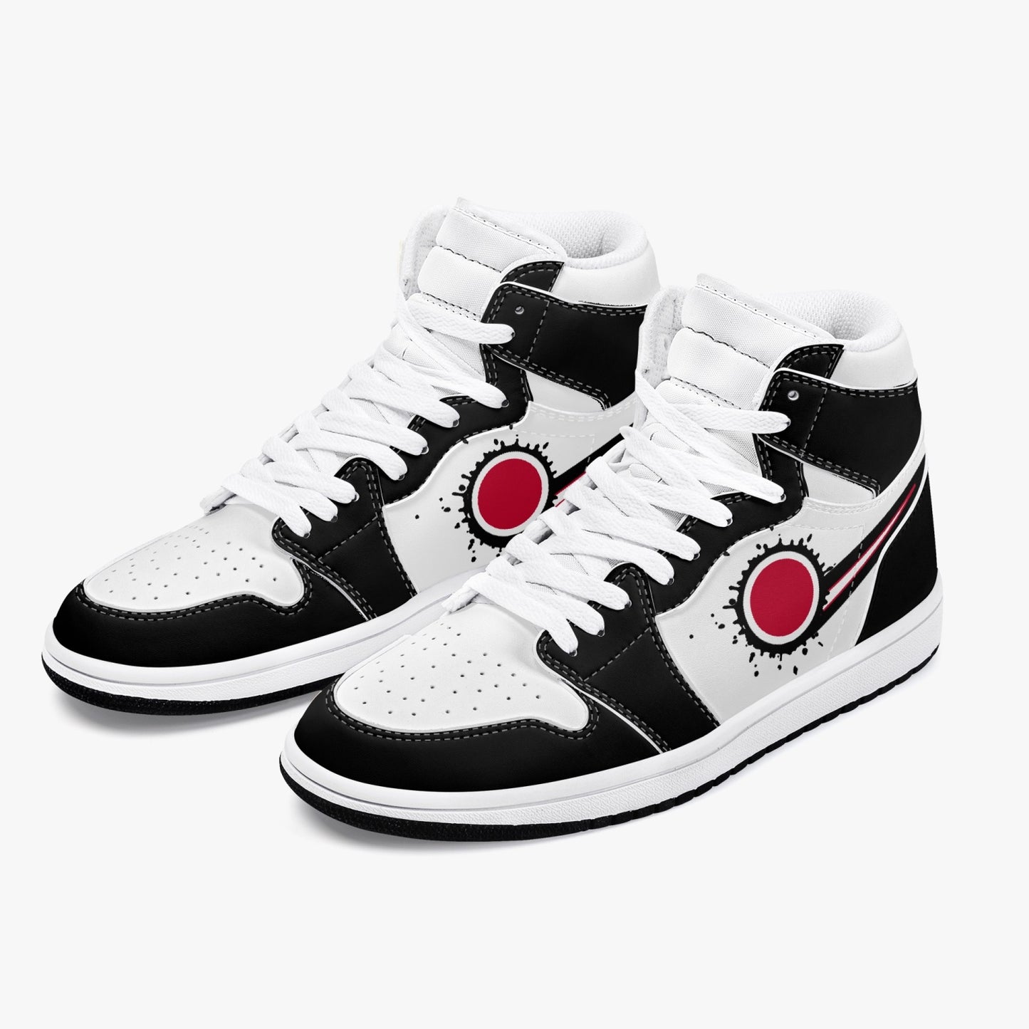 Air Japan Splattered Icon Black/White High Tops (Black Sole) - Men's & Women's