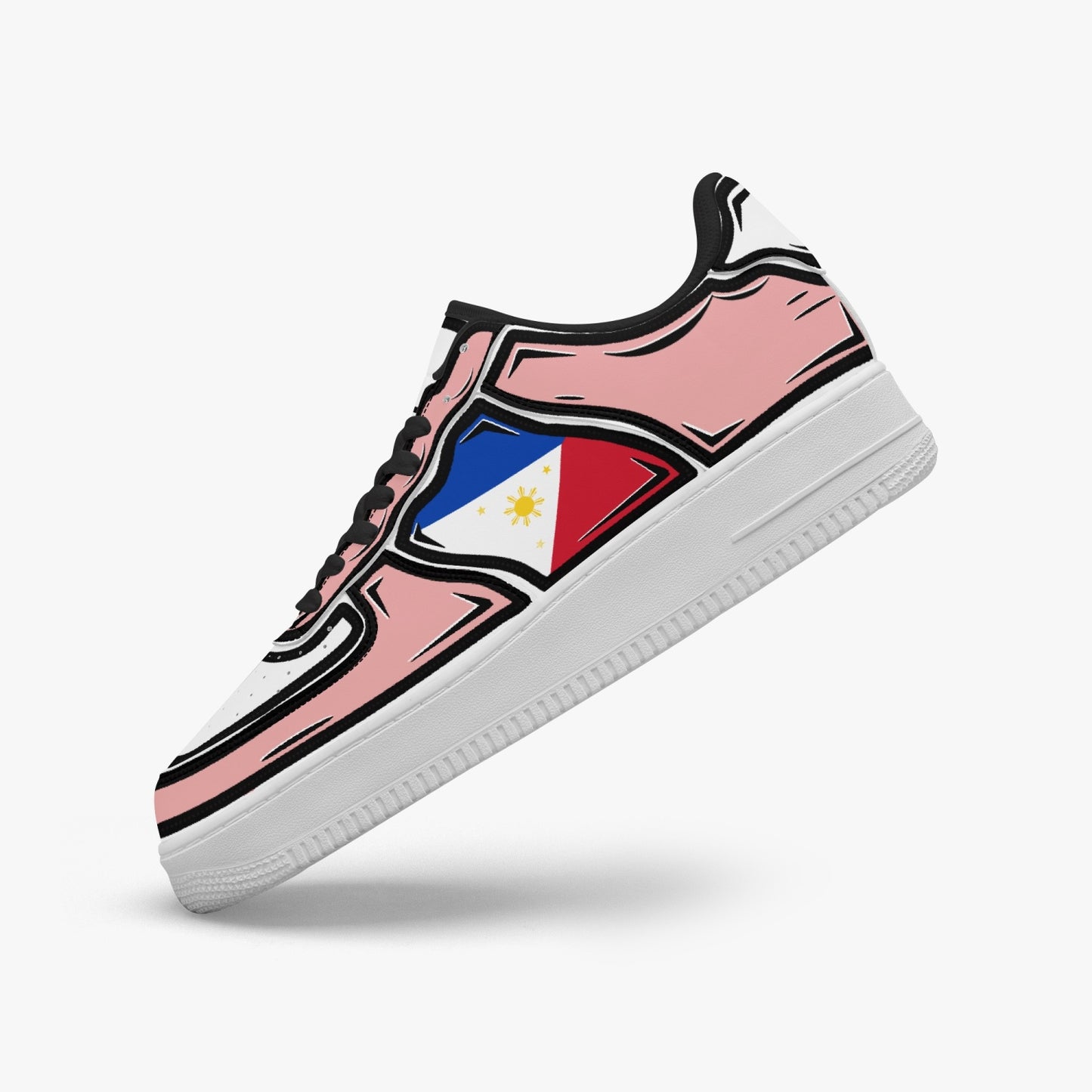 Philippines Cartoon Force 1 Low Tops (Pink) - Men's & Women's
