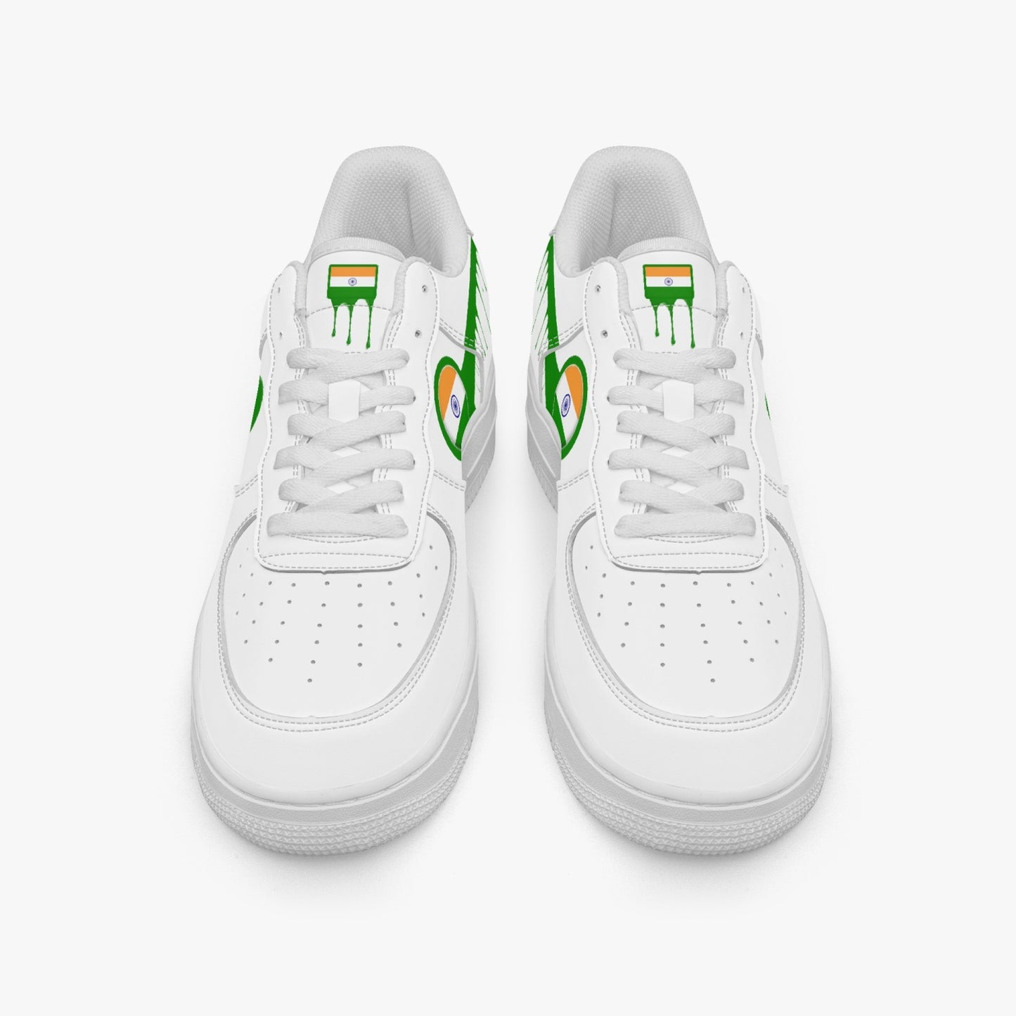 India Green Drip R-Force 1 Low Tops (White) - Men's & Women's