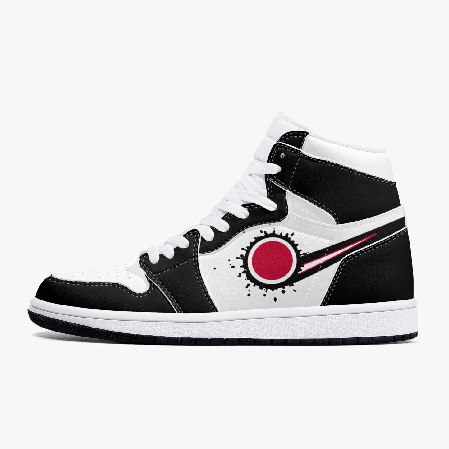 Air Japan Splattered Icon Black/White High Tops (Black Sole) - Men's & Women's