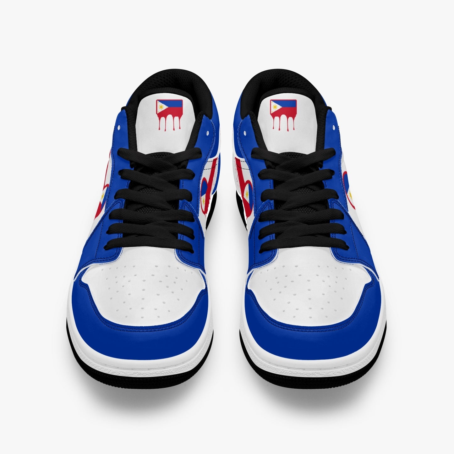 Air Philippines Red Drip / Blue & White Low Tops (Black Sole) - Men's & Women's