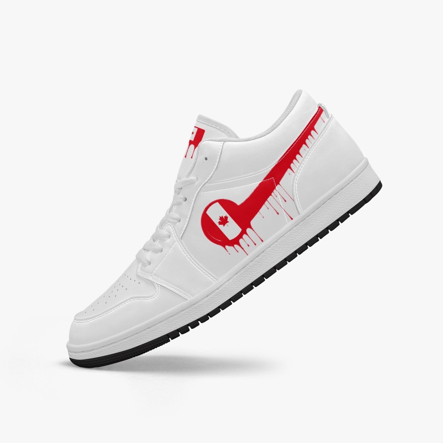 Air Canada Red Drip / White Low Tops (Black Sole) - Men's & Women's