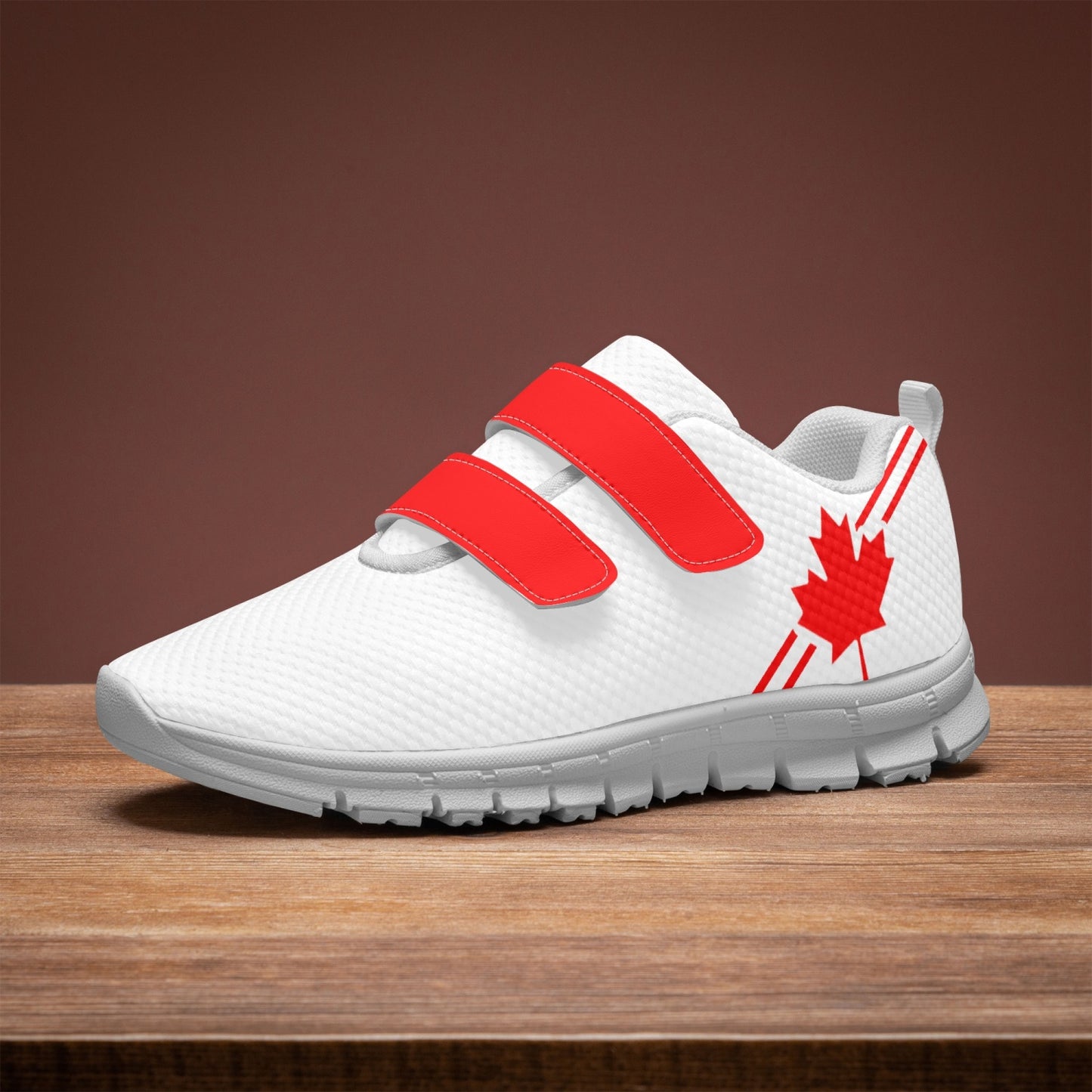 Canada Pride Kid's Lightweight Velcro Mesh Sneaker - White