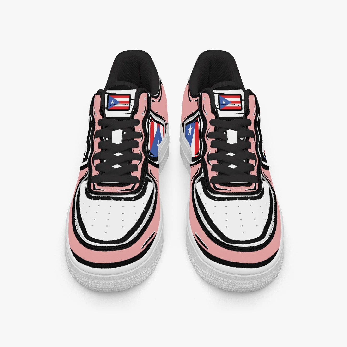Puerto Rico Cartoon Force 1 Low Tops (Pink) - Men's & Women's