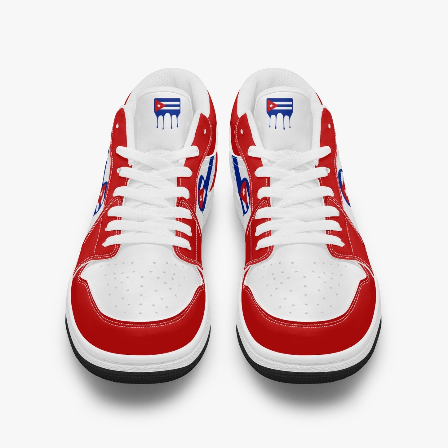 Air Cuba Blue Drip / Red & White Low Tops (Black Sole) - Men's & Women's