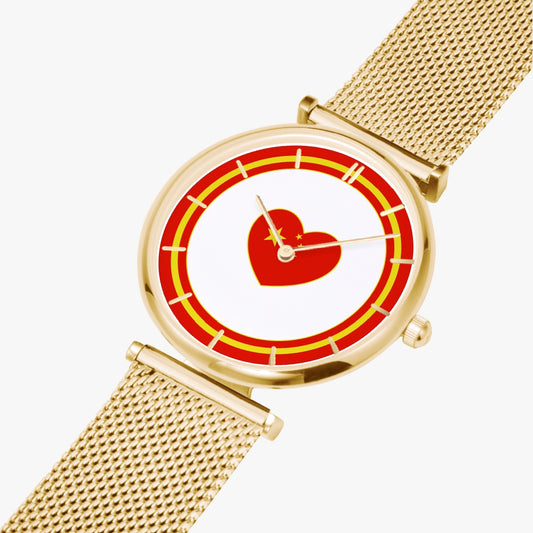 China Love Ultra Thin Women's Quartz Watch - Gold / Rose Gold / Silver