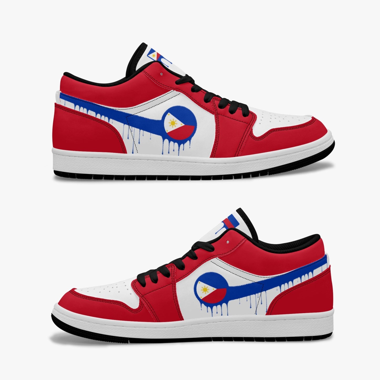 Air Philippines Blue Drip / Red & White Low Tops (Black Sole) - Men's & Women's