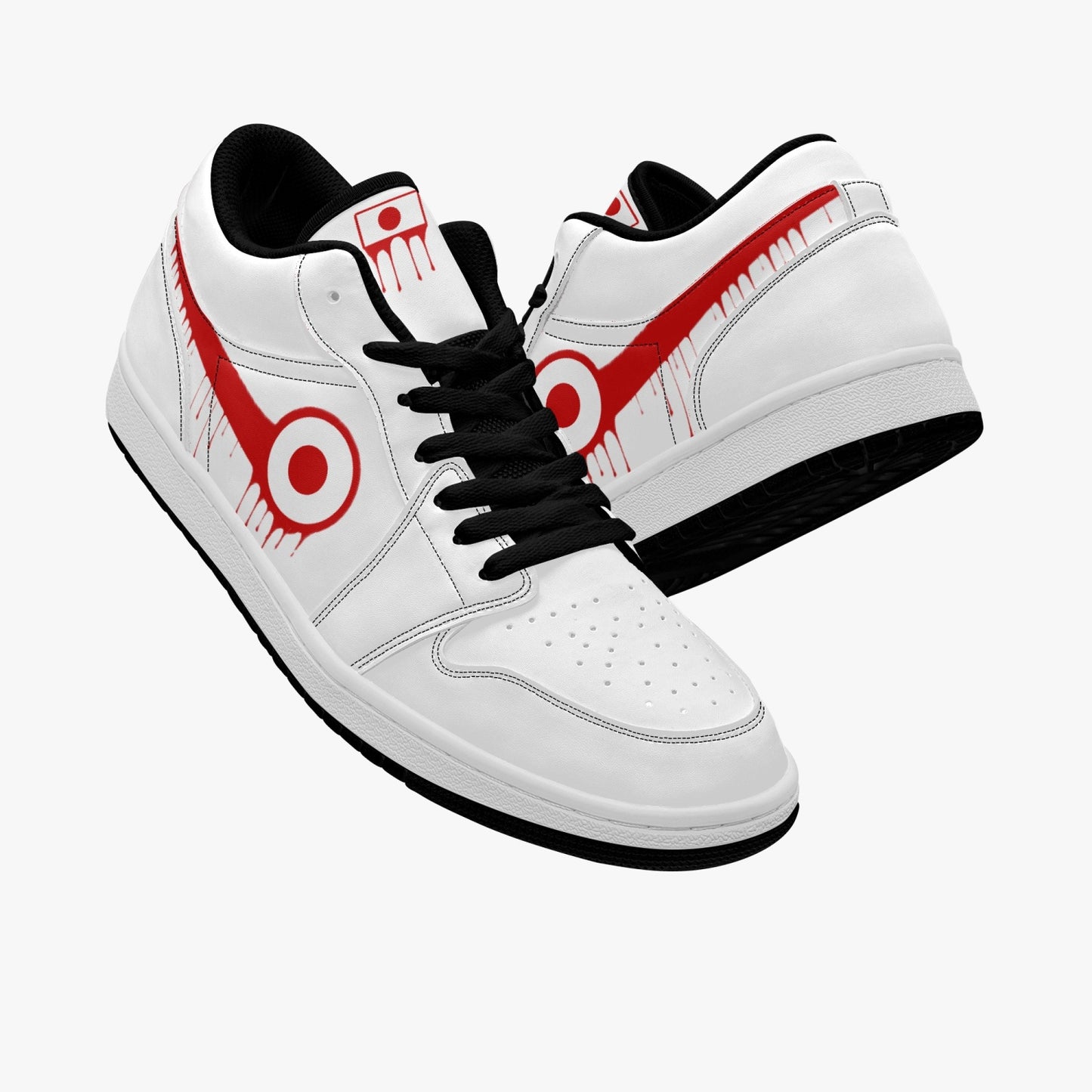 Air Japan Red Drip / White Low Tops (Black Sole) - Men's & Women's