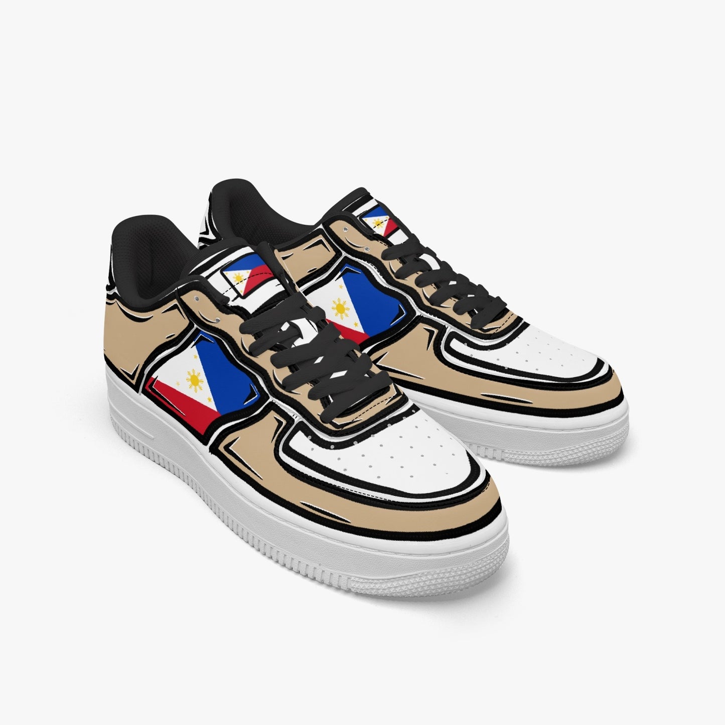 Philippines Cartoon Force 1 Low Tops (Tan) - Men's & Women's