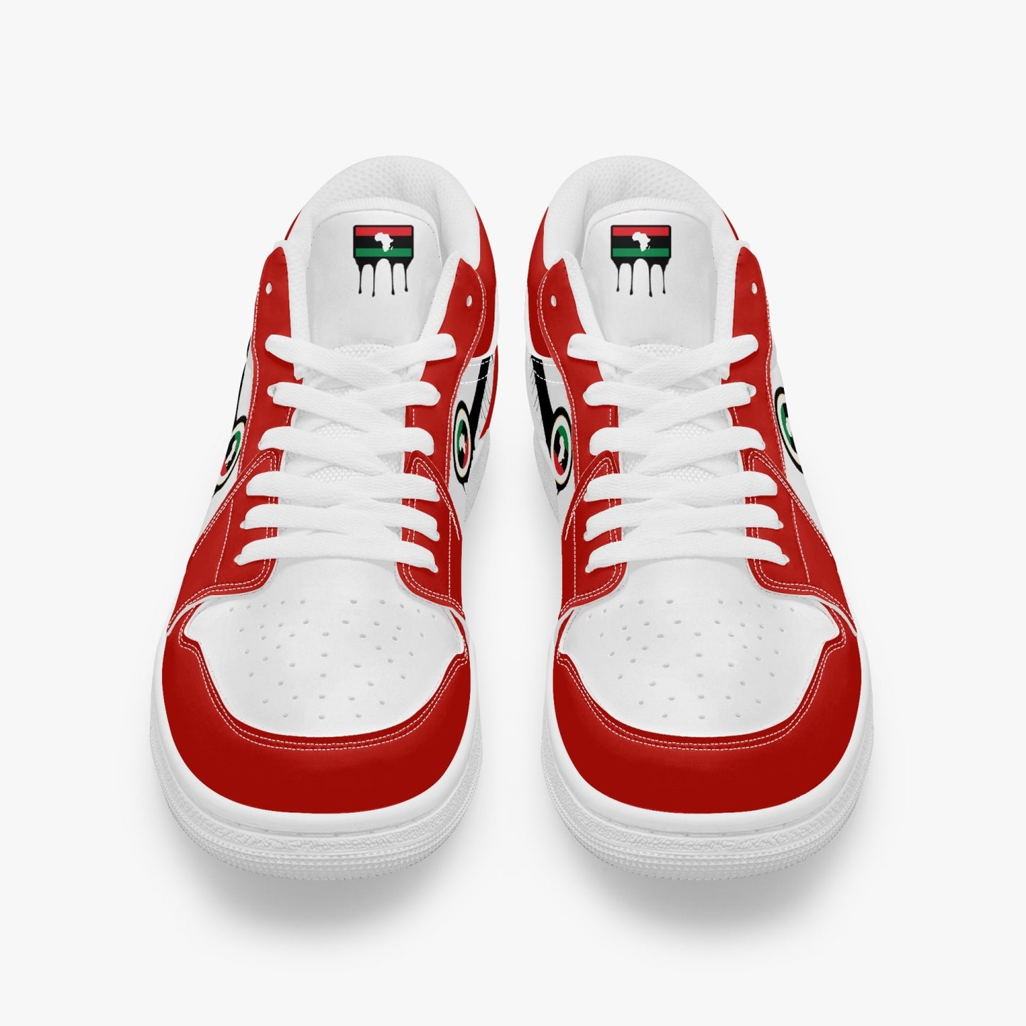 Air Africa Black Drip / Red & White Low Tops (White Sole) - Men's & Women's