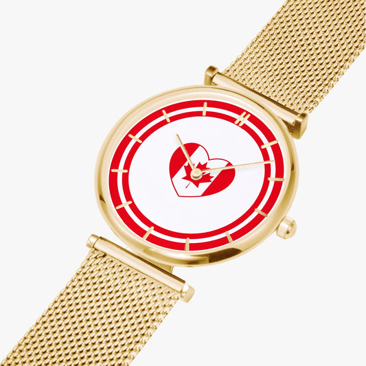 Canada Love Ultra Thin Women's Quartz Watch - Gold / Rose Gold / Silver