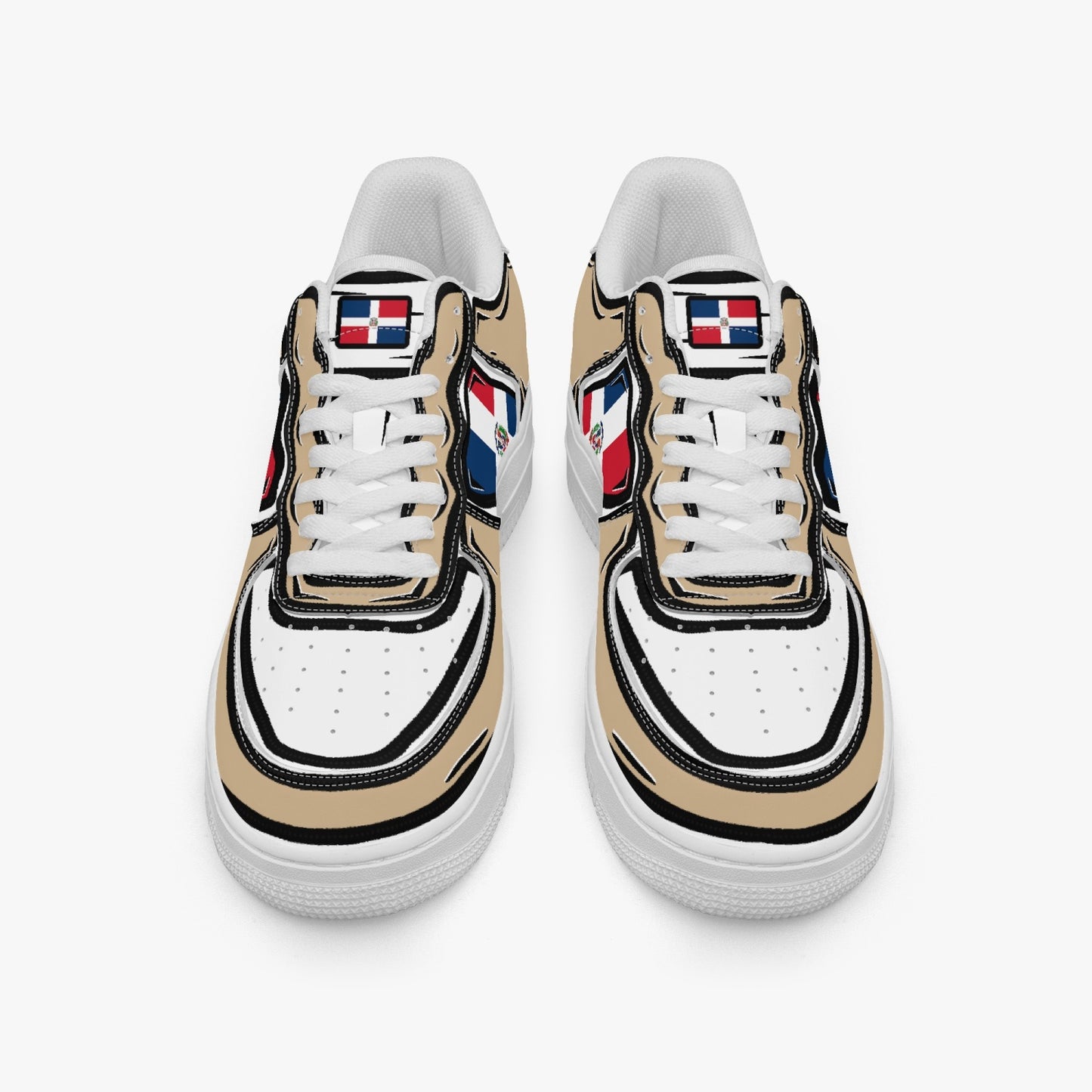 Dominican Cartoon Force 1 Low Tops (Tan) - Men's & Women's