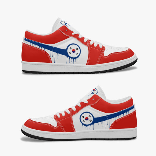 Air Korea Blue Drip / Red & White Low Tops (Black Sole) - Men's & Women's