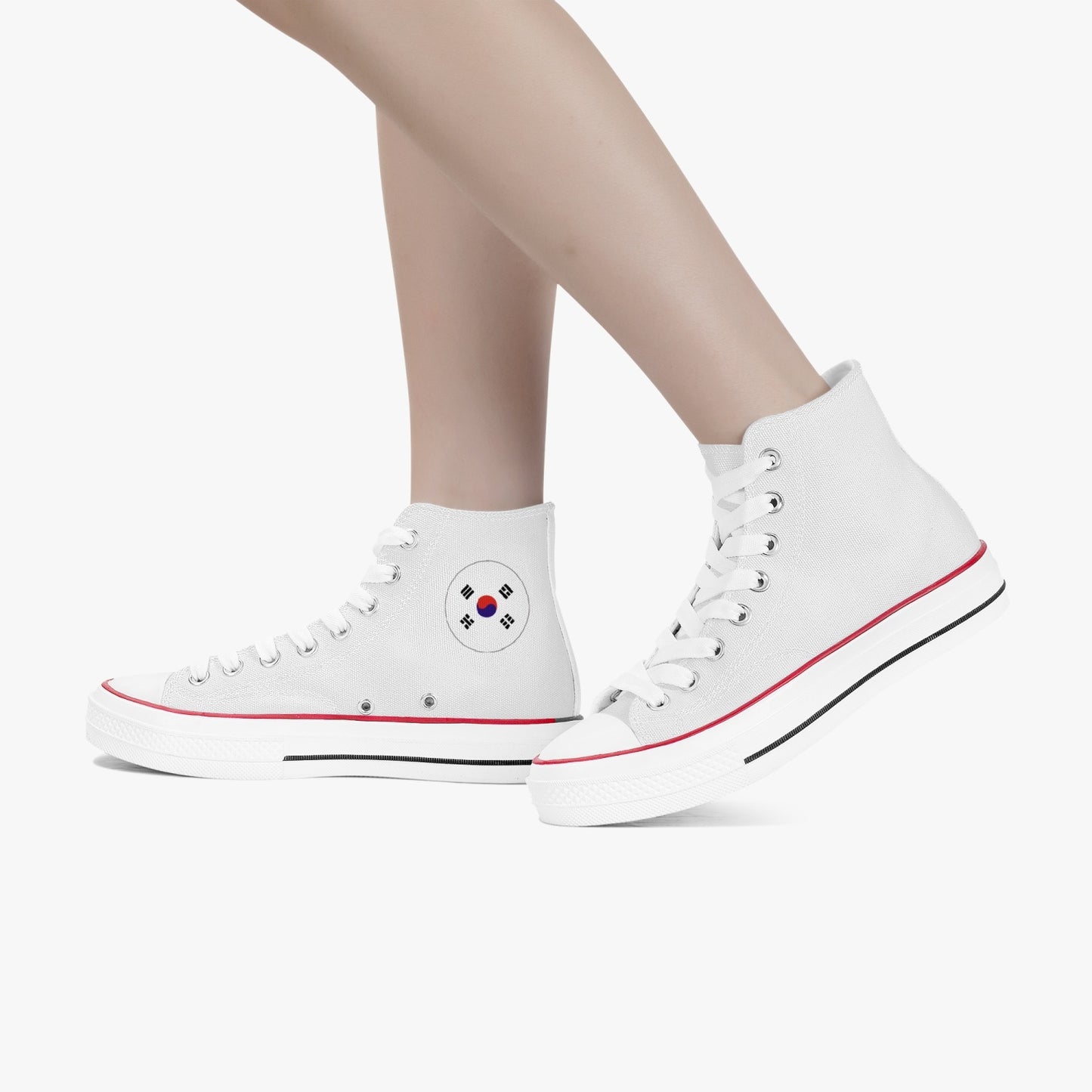 South Korea Classic Canvas High Tops (White) - Men's & Women's