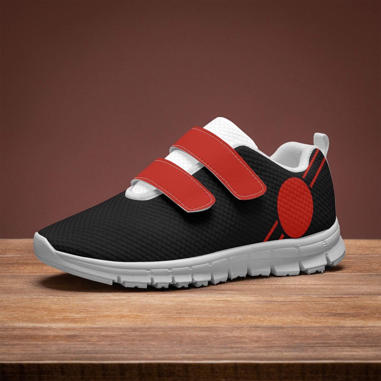 Japan Pride Kid's Lightweight Velcro Mesh Sneaker - Black
