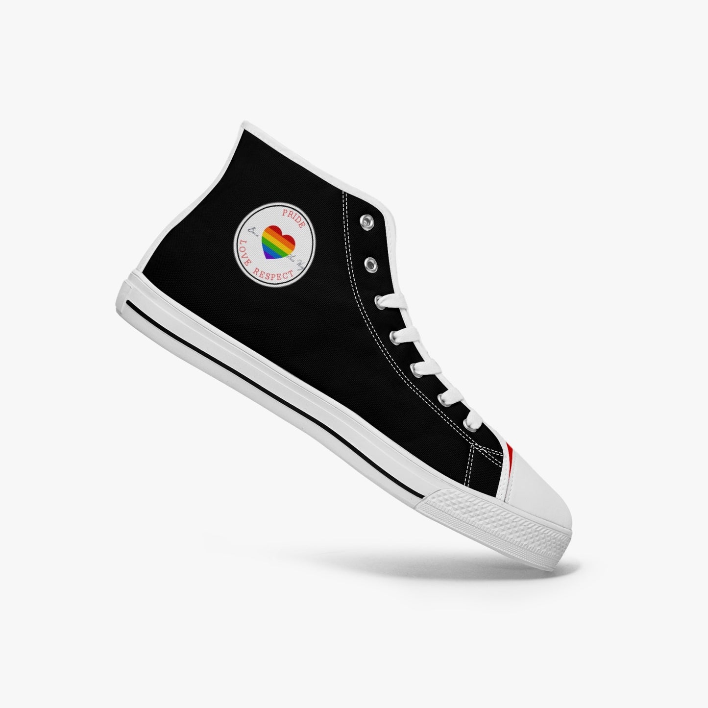 Rainbow Pride Classic Canvas High Tops (Black) - Men's & Women's