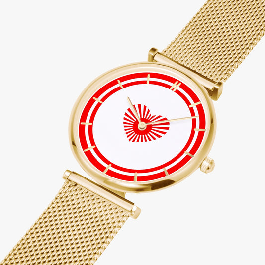 Japan Love Ultra Thin Women's Quartz Watch - Gold / Rose Gold / Silver