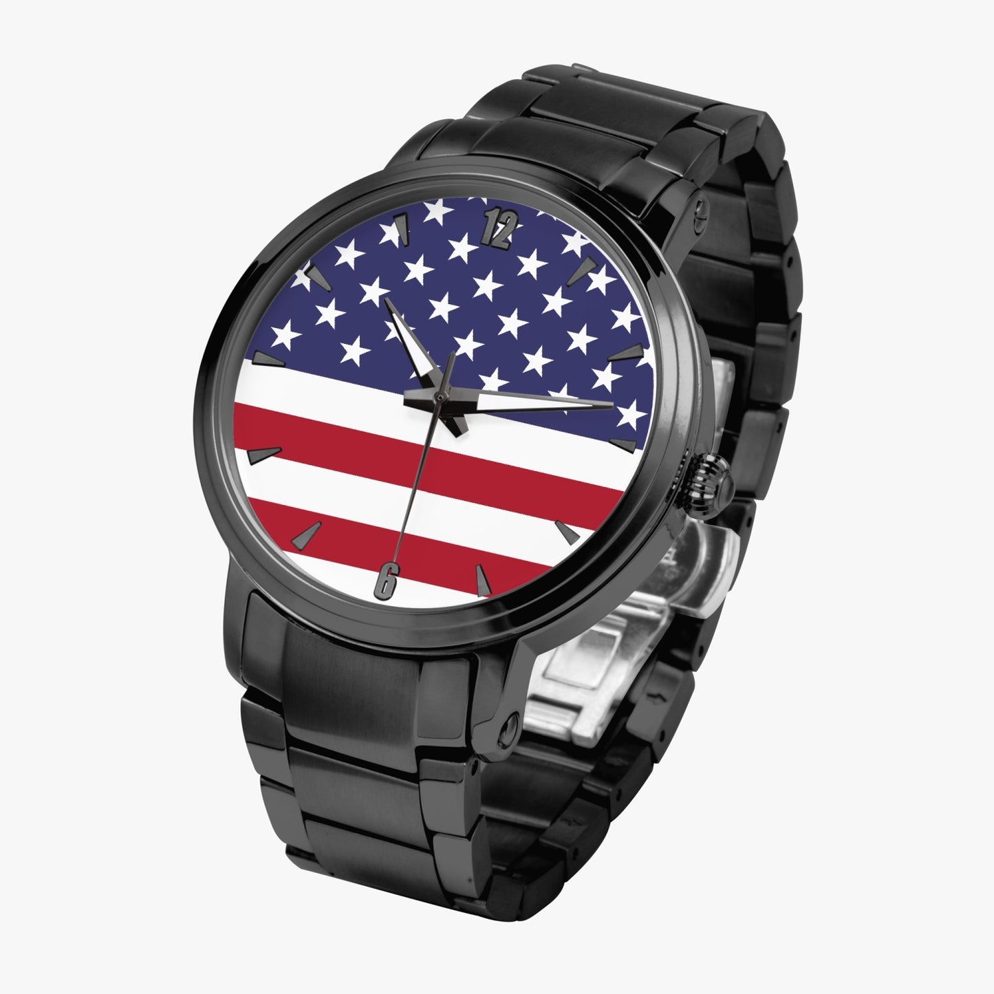 American Pride Stainless Steel Luxury Men's Watch - Silver / Rose Gold / Black
