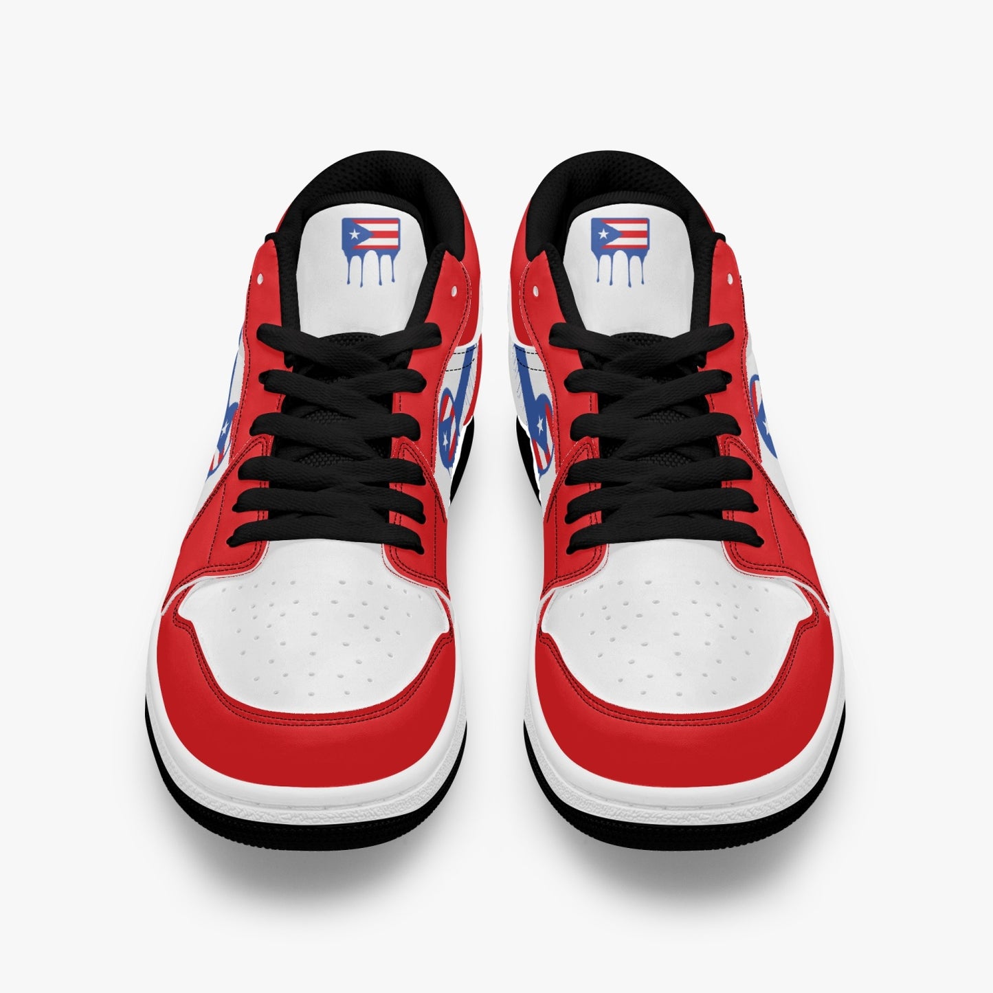 Air Puerto Rico Blue Drip / Red & White Low Tops (Black Sole) - Men's & Women's