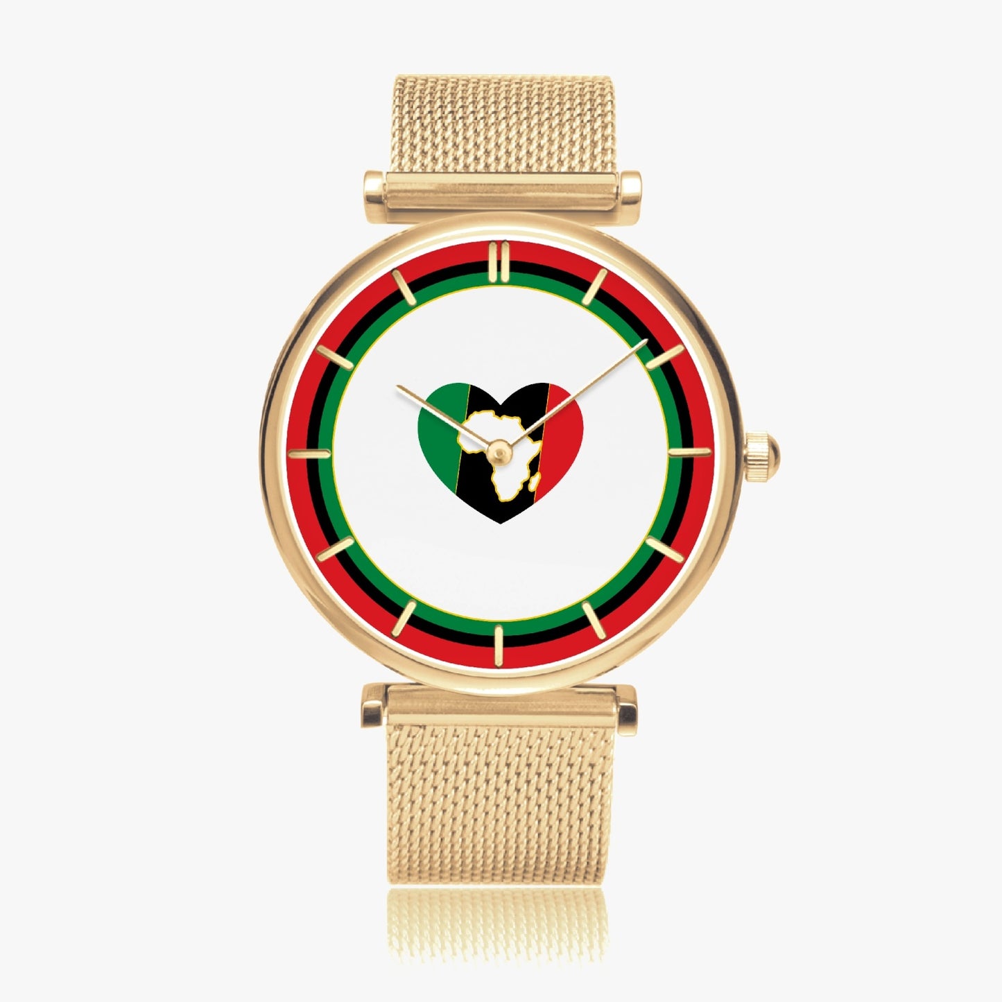 Africa Love Ultra Thin Women's Quartz Watch - Gold / Rose Gold / Silver