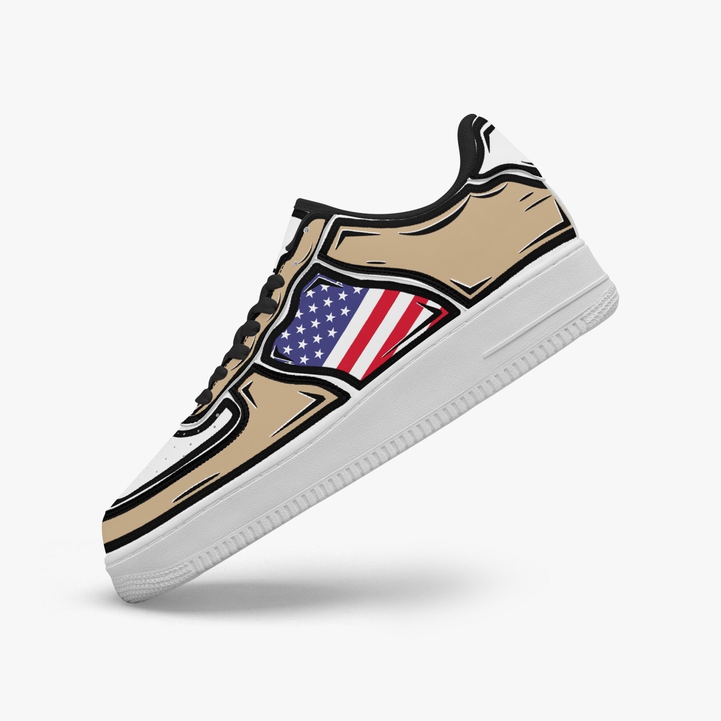 USA Cartoon Force 1 Low Tops (Tan) - Men's & Women's