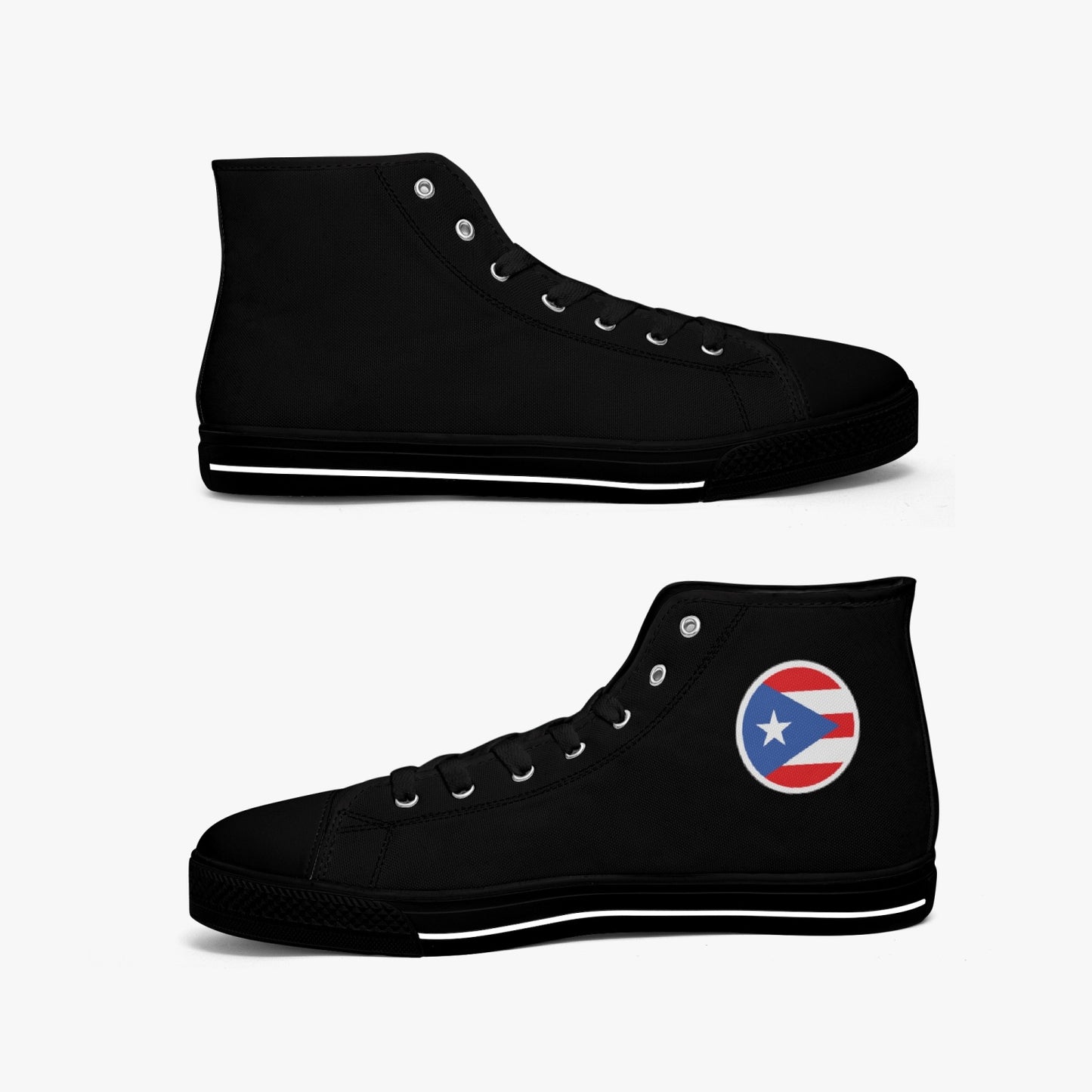 Puerto Rico Classic Canvas High Tops (Black) - Men's & Women's