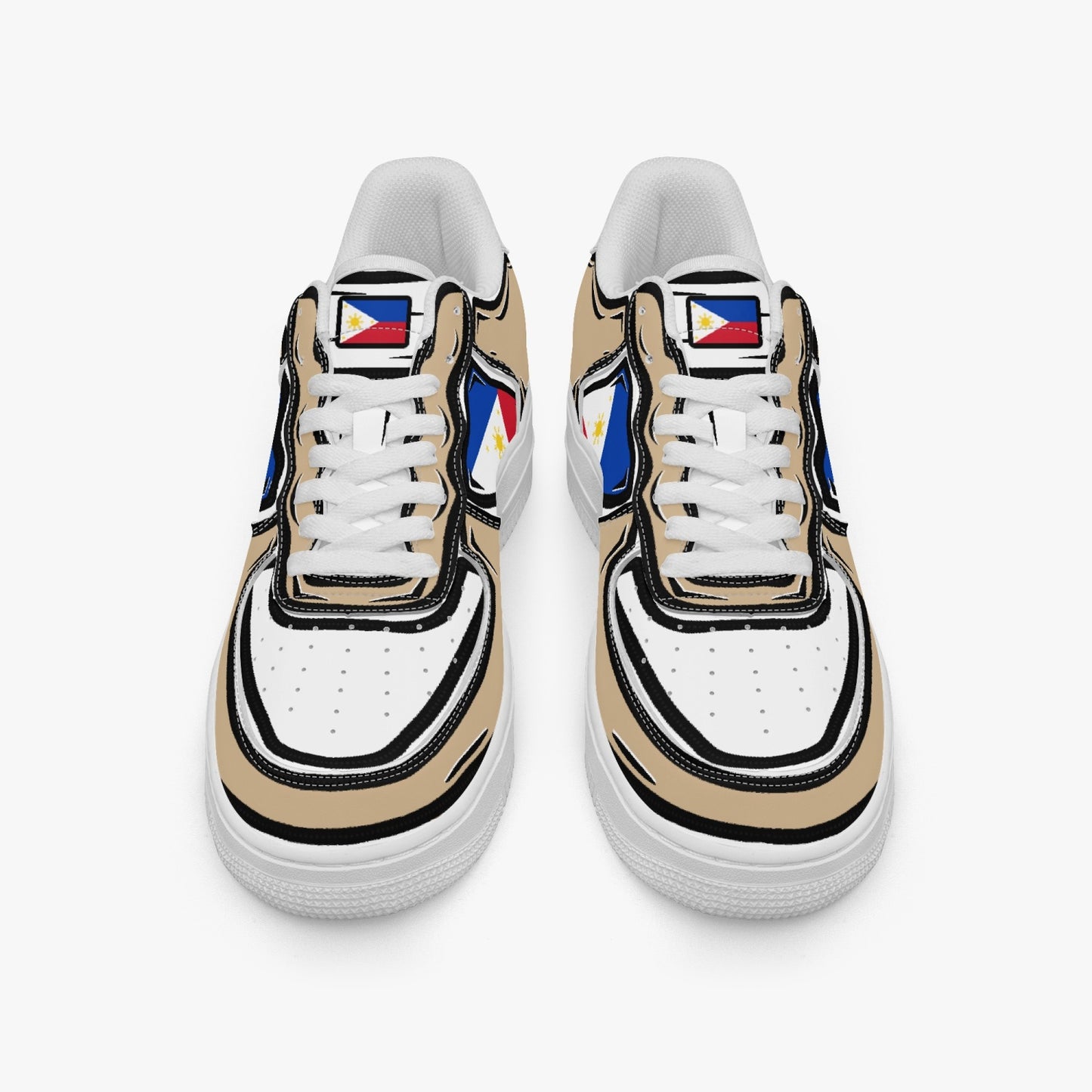 Philippines Cartoon Force 1 Low Tops (Tan) - Men's & Women's