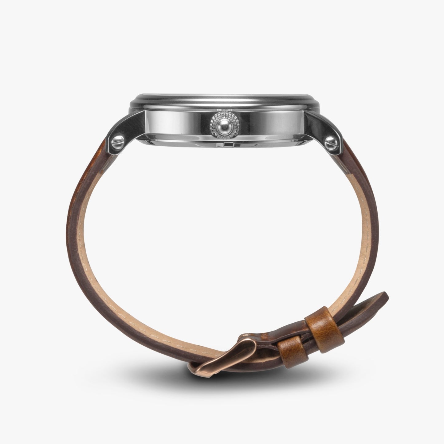 Dominican Pride Premium Leather Men's Watch - Silver / Rose Gold / Black