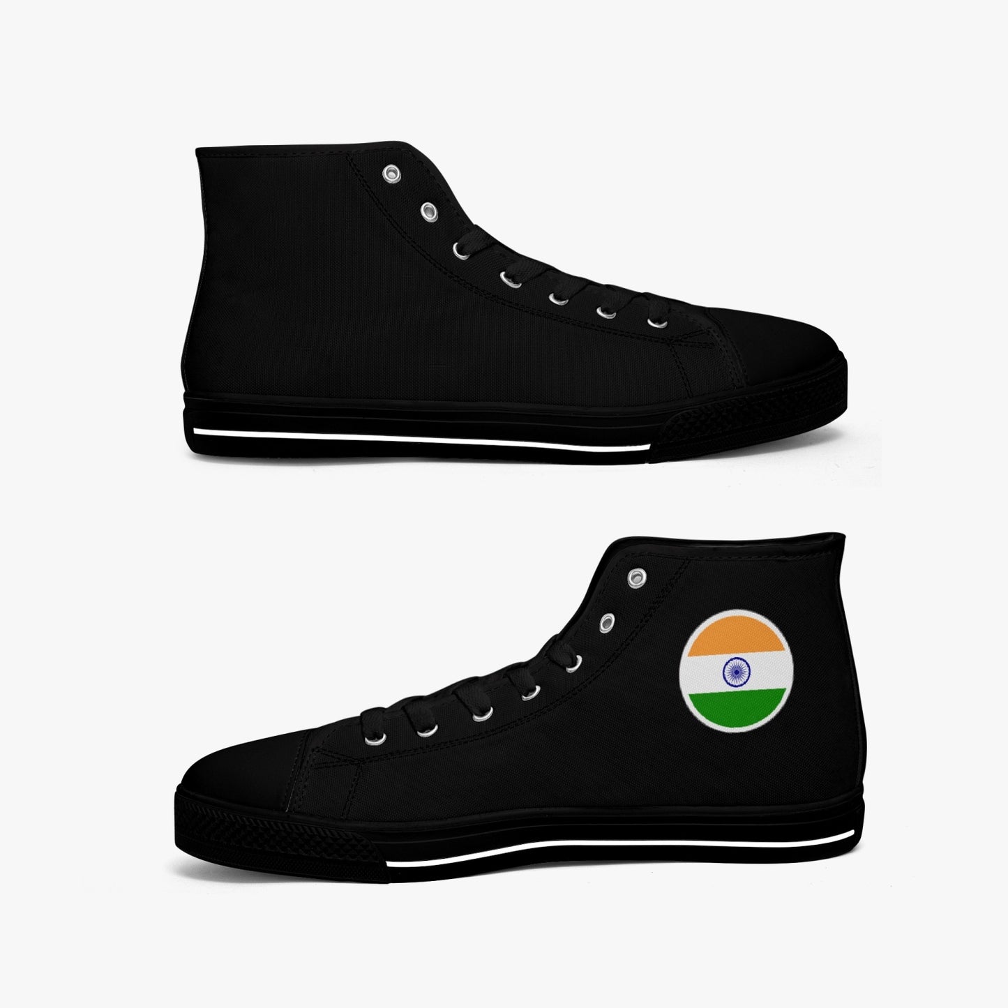 India Classic Canvas High Tops (Black) - Men's & Women's